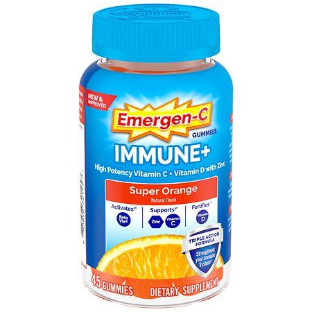 Emergen-C Immune+ Triple Action Gummies Super Orange - 45.0 ea
