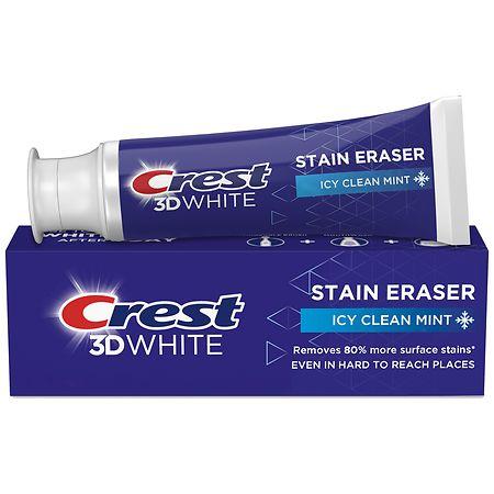 Crest 3D White Stain Eraser Teeth Whitening Toothpaste Icy Clean Mint - 2.7 oz