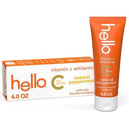 Hello Vitamin C Whitening Toothpaste With Fluoride Peppermint - 4.0 oz