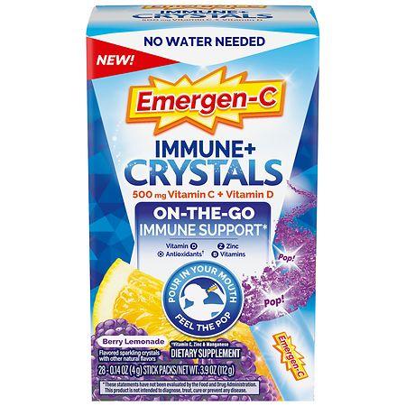 Emergen-C Immune+ Support Supplement Crystals Berry Lemonade - 0.14 oz x 28 pack