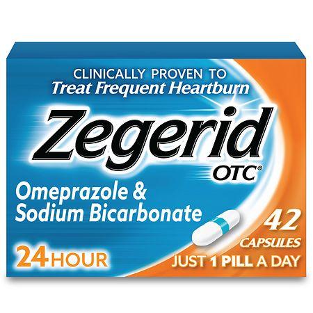 Zegerid Over The Counter Heartburn Relief, 24 Hour Stomach Acid Reducer - 42.0 ea