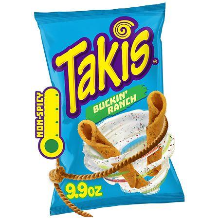 Takis Sharing Size Bag, Non-Spicy Zesty Rolled Tortilla Chips Buckin' Ranch, Sharing Size Bag - 9.9 oz