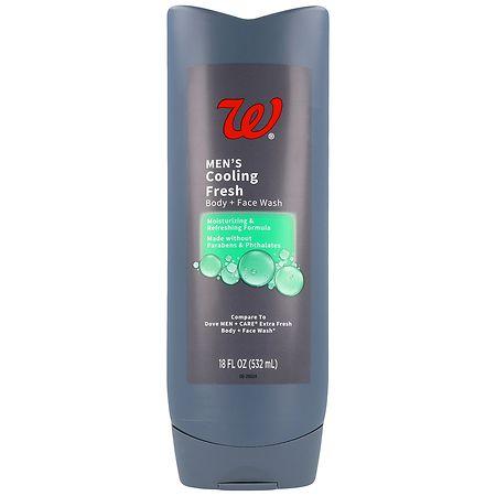 Walgreens Men's Body + Face Wash Cooling Fresh - 18.0 fl oz