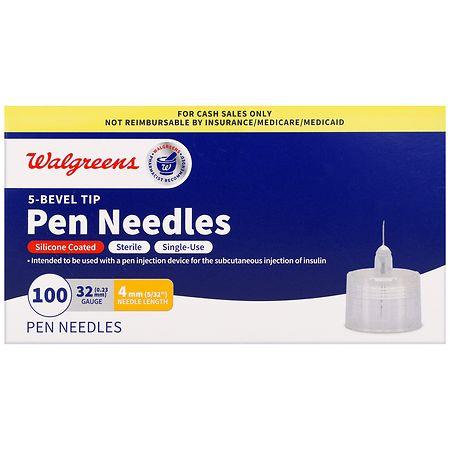 Walgreens 5-Bevel Tip Pen Needles 32 Gauge, 4 mm - 100.0 ea