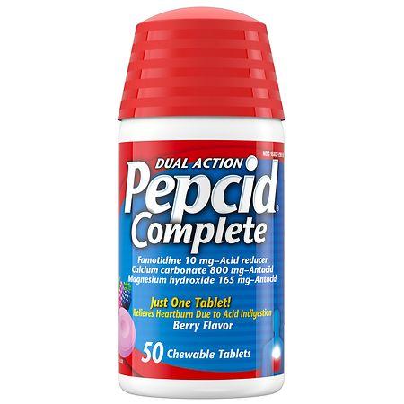 Pepcid Complete Acid Reducer + Antacid Chewable Tablets Berry - 50.0 ea