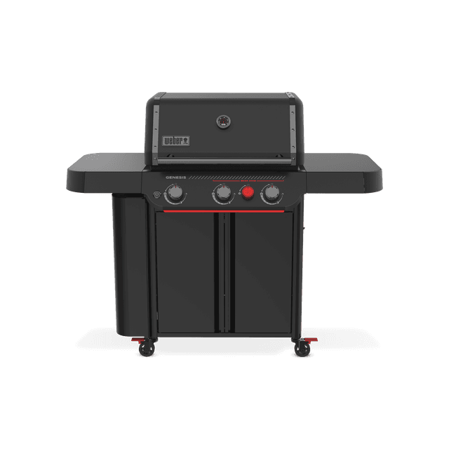 Weber Grills Genesis E-330 Gas Grill Stealth Edition (Liquid Propane) | Matte-Black | Side Tables