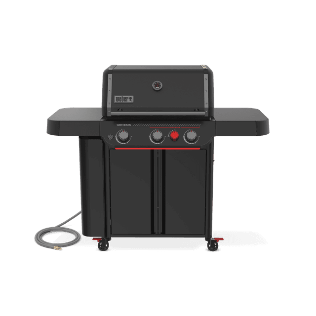 Weber Grills Genesis E-330 Gas Grill Stealth Edition Natural Gas | Matte-Black | Side Tables