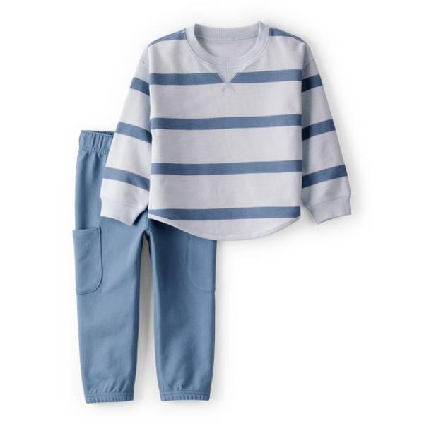 Carter's Toddler Boy's Striped French Terry Long-Sleeve Tee Pant Set