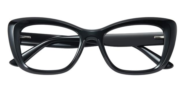 Cat Eye Eyeglasses, Full Frame Black TR90 - FP2917