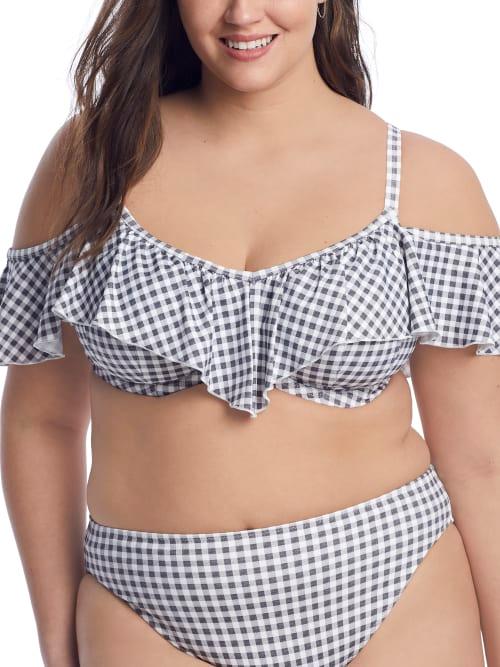 Plus Size Checkmate Ruffle Underwire Bikini Top