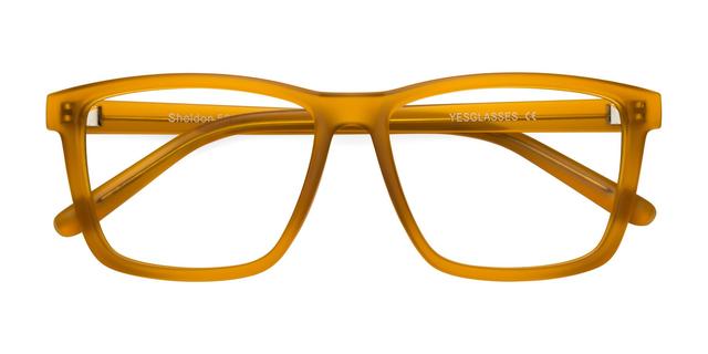 Pumpkin Oversized Grandpa Plastic Square Blue Light Glasses - Sheldon