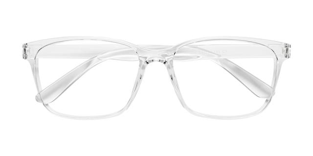 Clear Classic Low Bridge Fit TR90 Trapezoid Blue Light Glasses - Simplic