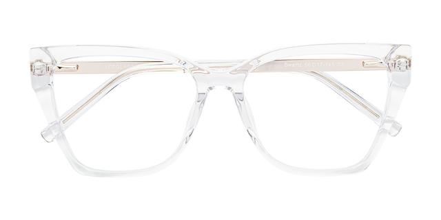 Clear Medium Geek-Chic Oversized Butterfly Blue Light Glasses - Swartz