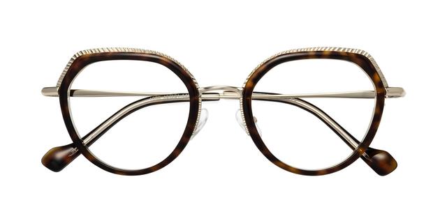 Tortoise/Clear Nose Pads Low Bridge Fit Geometric Full-Rim Reading Glasses - Storms