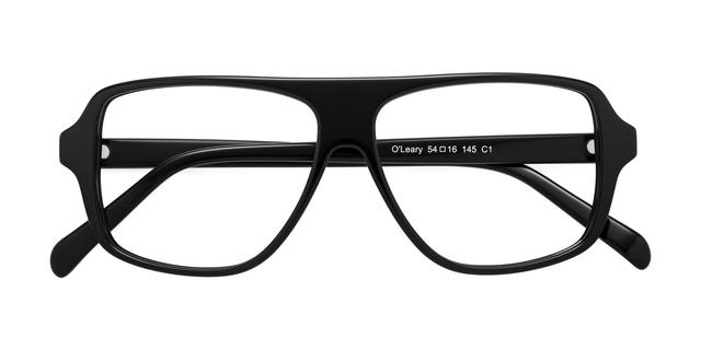 Black Oversized Grandpa Acetate Aviator Blue Light Glasses - O'Leary