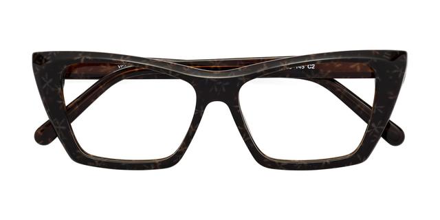 Brown Snowflake Retro-Vintage Bifocal & Progressive Acetate Cat-Eye Eyeglasses - Khoi