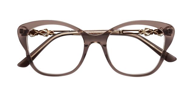 Rose Taupe Narrow Retro-Vintage Acetate Butterfly Eyeglasses - Azalea