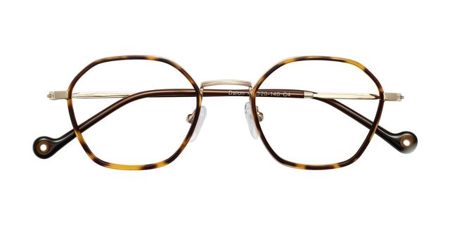 Leopard-Print/Gold Retro-Vintage Windsor Lightweight Geometric Blue Light Glasses - Dalon
