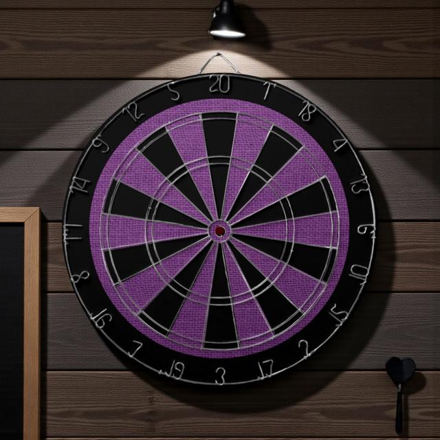 Rustic Purple Burlap Texture Dart Board