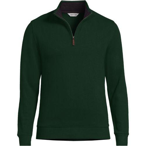 Tall Bedford Half Zip Jumper, Men, size: 50-52, big and tall, Green, Cotton, by Lands' End