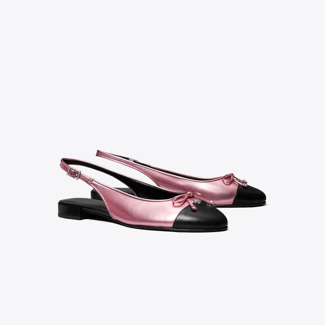 Tory Burch Women's Cap-Toe Slingback, size 4.5