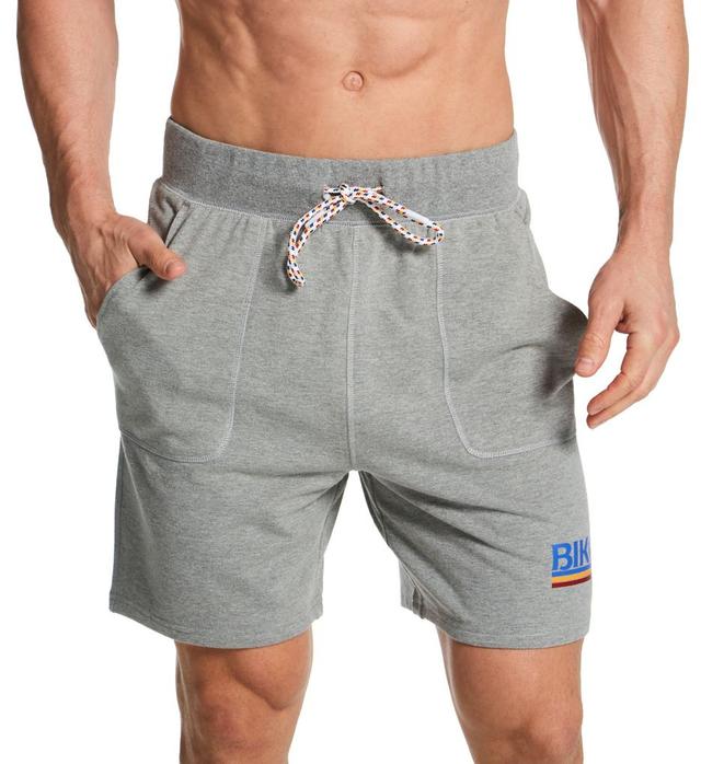 Bike Men's 7 Inch French Terry Fleece Short in Gray (BAM210) | Size XL | HisRoom.com