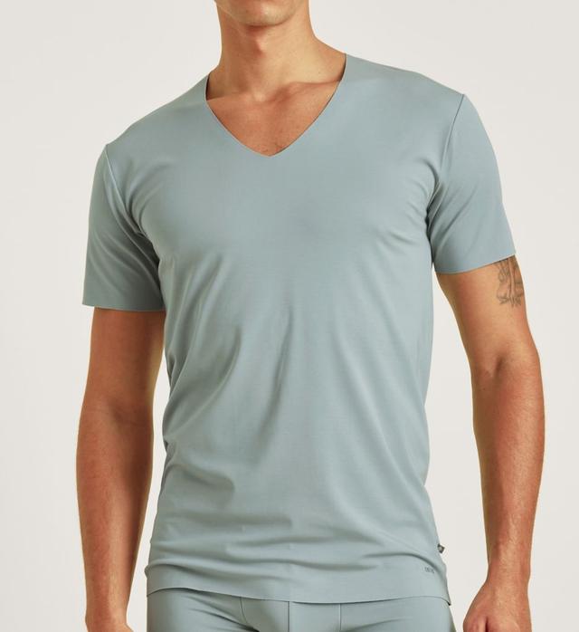 Calida Men's Clean Line Micro Modal V-Neck T-Shirt in Gray (14885) | Size XL | HisRoom.com