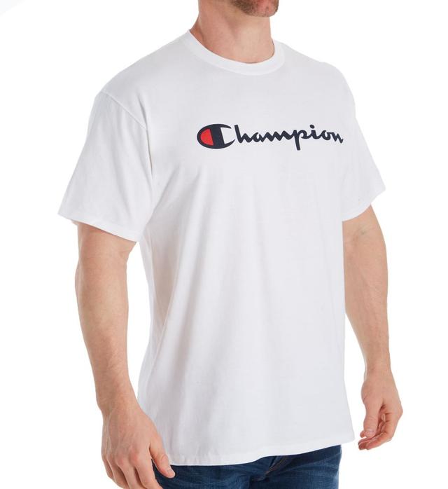 Champion Men's Classic Graphic Logo Jersey T-Shirt in White (GT23H) | Size 2XL | HisRoom.com