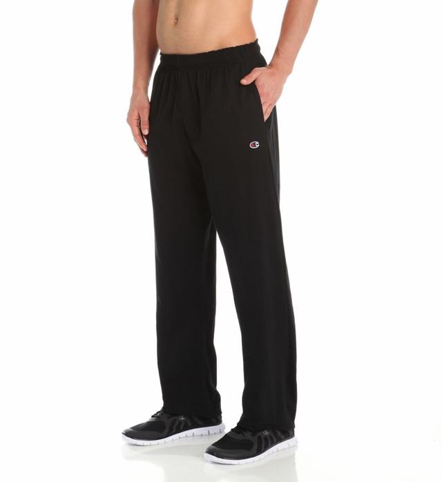 Champion Men's Authentic Open Bottom Jersey Pant in Black (P7309) | Size Small | HisRoom.com
