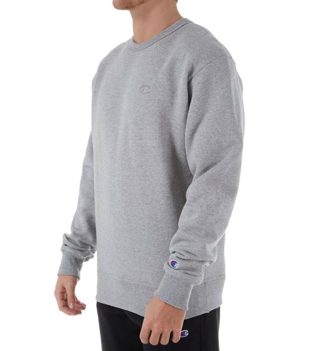 Champion Men's Powerblend Fleece Crew neck Sweatshirt in Gray (S0888) | Size Medium | HisRoom.com