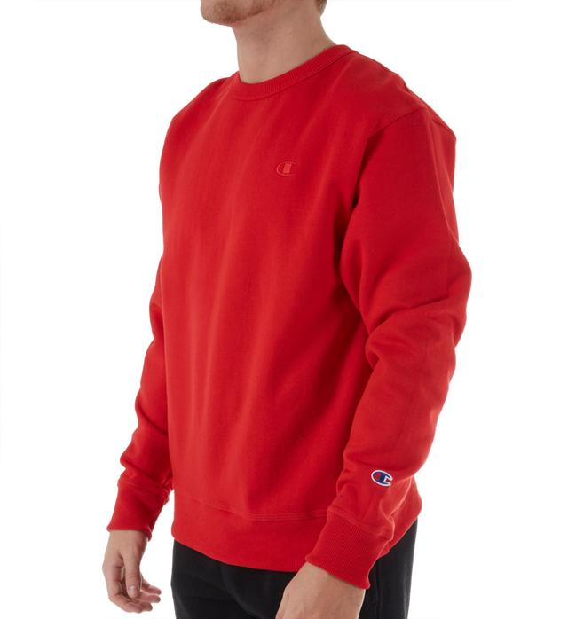 Champion Men's Powerblend Fleece Crew neck Sweatshirt in Red (S0888) | Size Small | HisRoom.com