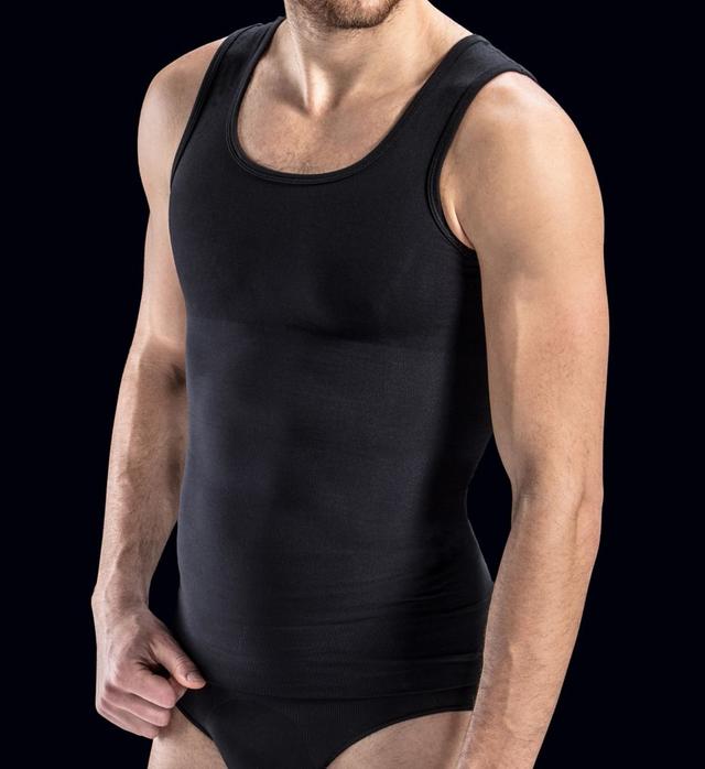 FarmaCell Men's Cotton Tummy Control Body Shaping Tank Top in Black (417) | Size 2XL | HisRoom.com