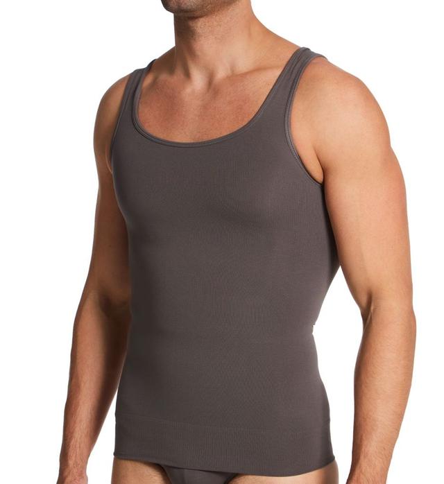FarmaCell Men's Cotton Total Body Compression Shaping Tank Top in Gray (418) | Size Large | HisRoom.com