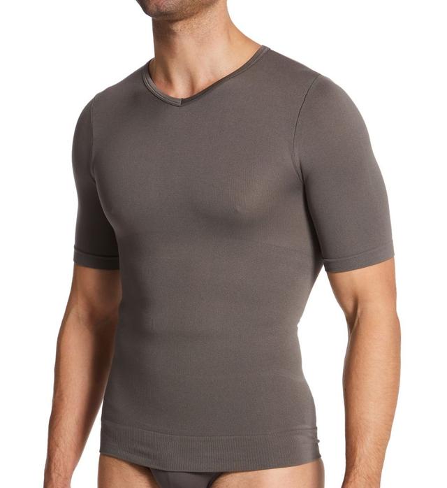FarmaCell Men's Heat Thermal Firm Control Body Shaping T-Shirt in Gray (419H) | Size 2XL | HisRoom.com