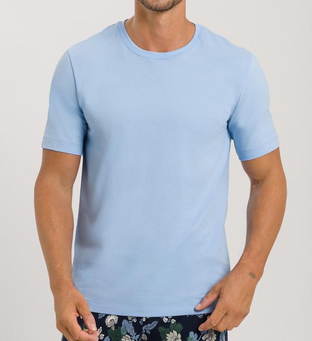 Hanro Men's Living Short Sleeve Crew Neck T-Shirt in Blue (75050) | Size XL | HisRoom.com