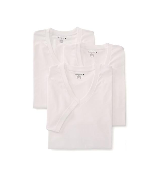 Munsingwear Men's 100% Cotton V-Neck Shirt in White (MW52) | Size Large | HisRoom.com