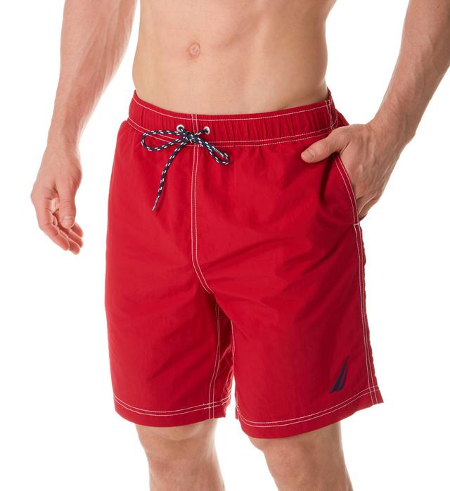 Nautica Men's Big Man Solid 8 Inch Swim Trunk in Red (F01100) | Size 6XL | HisRoom.com