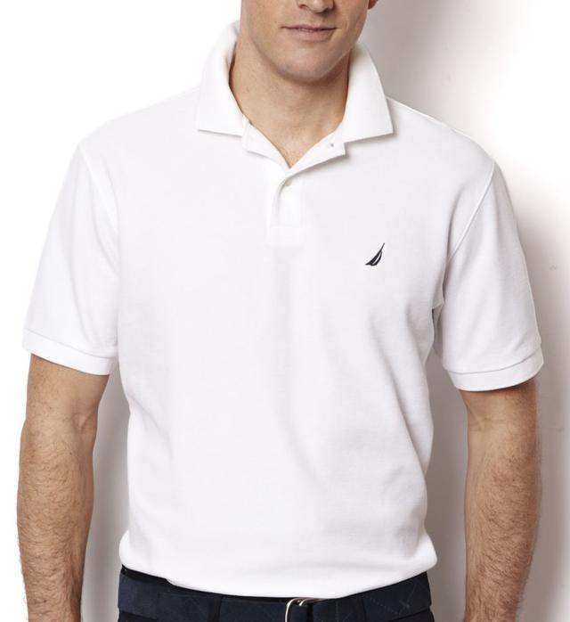 Nautica Men's Big Man Anchor Solid Deck Polo Shirt in White (Z21050) | Size 2XL | HisRoom.com
