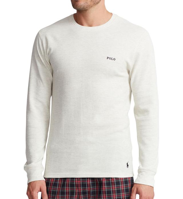 Polo Ralph Lauren Men's Waffle Knit Long Sleeve Crew Shirt in Gray (PWLC2F) | Size Large | HisRoom.com