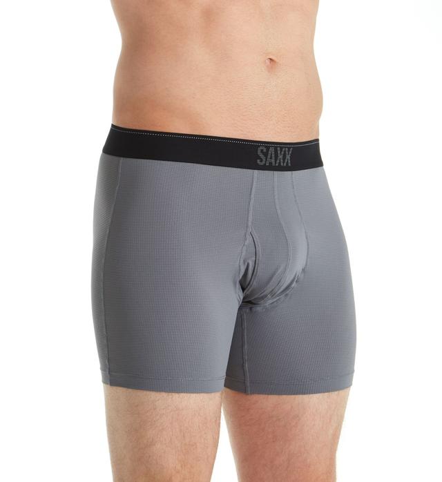 Saxx Underwear Men's Quest Quick Dry Performance Boxer in Gray (SXBB70F) | Size Medium | HisRoom.com