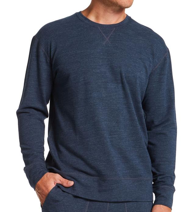 Saxx Underwear Men's 3Six Five Long Sleeve Lounge Crew in Blue (SXLT37) | Size Medium | HisRoom.com
