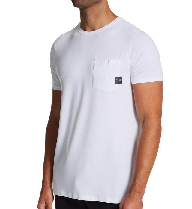 Saxx Underwear Men's Sleepwalker Short Sleeve Pocket Tee in White (SXSC32) | Size XL | HisRoom.com