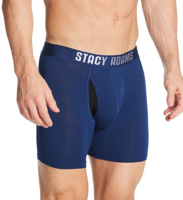 Stacy Adams Men's Pouch Modal Boxer Brief in Blue (SA1700) | Size 4XL | HisRoom.com