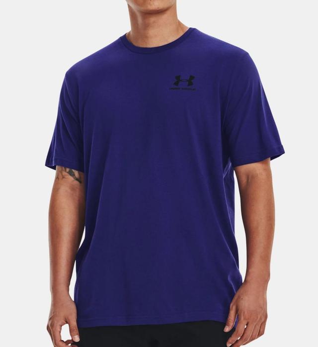 Under Armour Men's Sportstyle Left Chest Short Sleeve T-Shirt in Blue (1326799) | Size 5XL | HisRoom.com