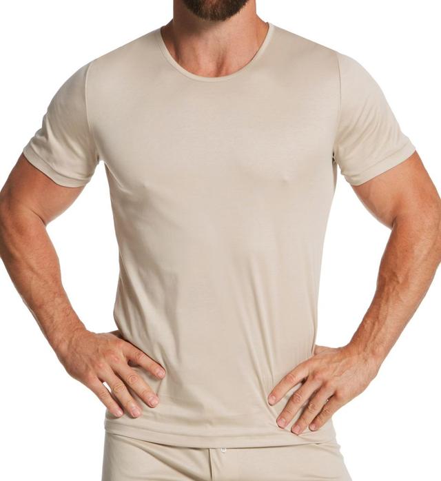 Zimmerli Men's Sea Island Luxury Cotton Crew Neck T-Shirt in White (2861441) | Size Small | HisRoom.com