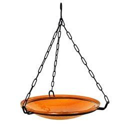 Mintueman-Achla  Crackle Glass Hanging Birdbath, Mandarin