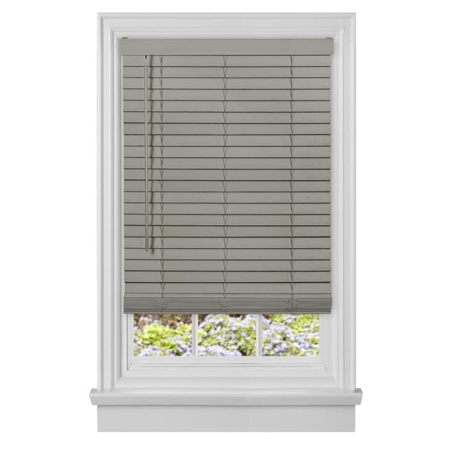Achim MFG252GY02 52 x 64 in. Cordless GII Madera Falsa 2 in. Faux Wood Plantation Blind, Grey