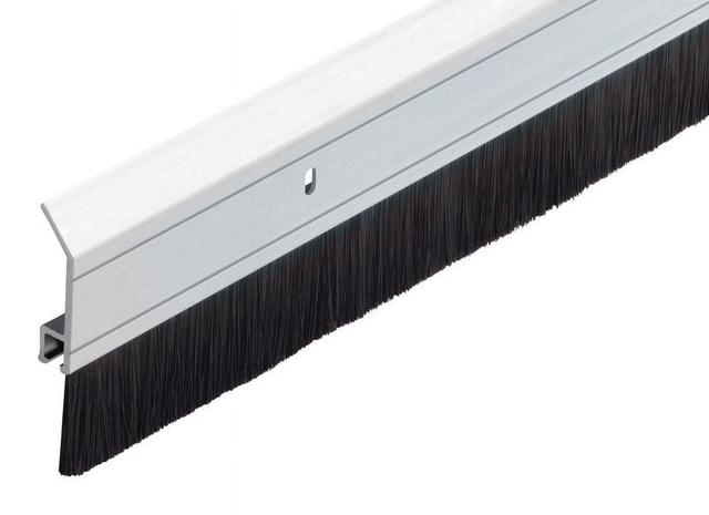 36 x 2.25 in. Thick Vinyl Brush Sweep For Door Bottom&#44; Silver & Brown