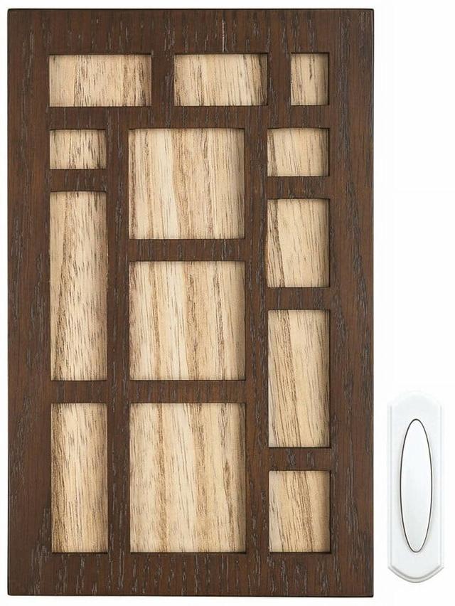 Brown Wood Wireless Door Chime Kit