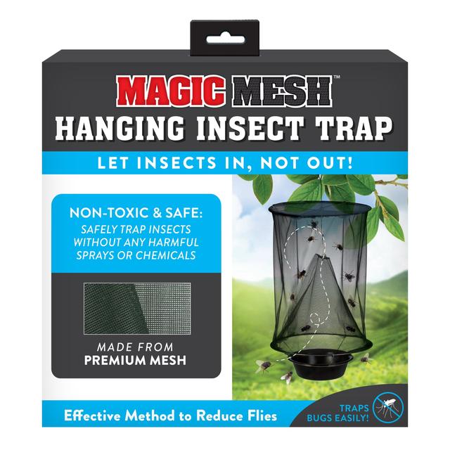 6051263 Mesh Plastic & Stainless Steel Hanging Insect Trap&#44; Black
